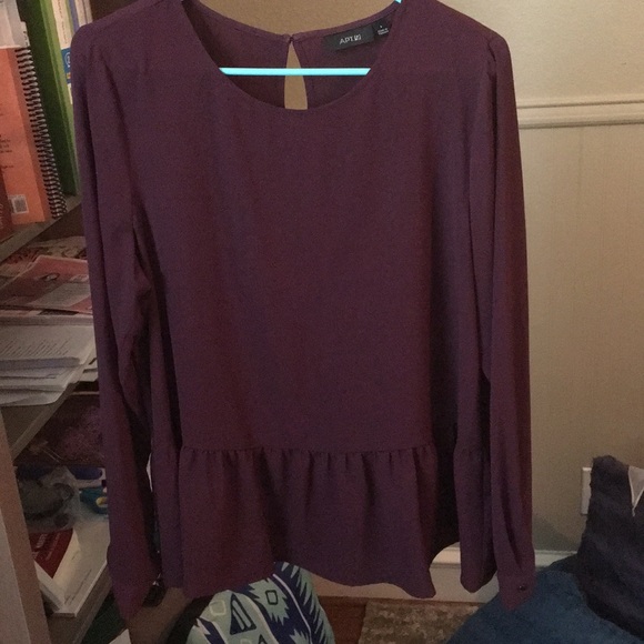 Maroon peplum shirt size large - Picture 1 of 3